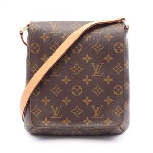 LOUIS VUITTON Authentic Brown Monogram Leather Shoulder Bag